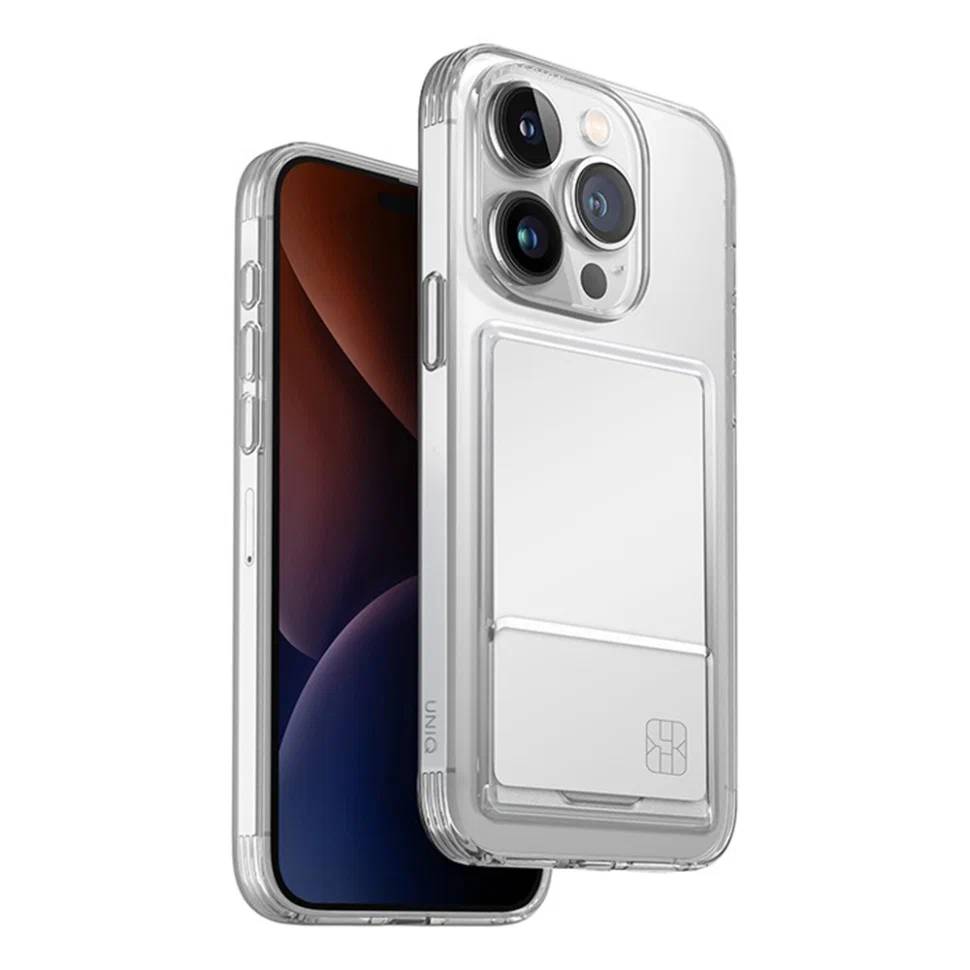 картинка Чехол со слотом под карту Uniq HYBRID AIR FENDER ID для iPhone 15 Pro MAX 6.7 Transparent (IP6.7P(2023)-AFIDTRAN) от магазина КомпьютерЦентр