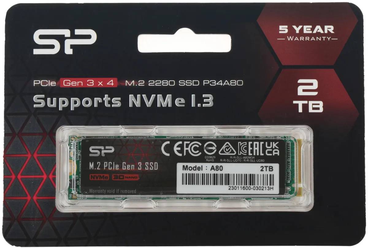 картинка SSD накопитель 2Tb SilicoPower M.2 M-Series A80 Lite PCIe 4.0 x4 (SP002TBP34A80M28) от магазина КомпьютерЦентр