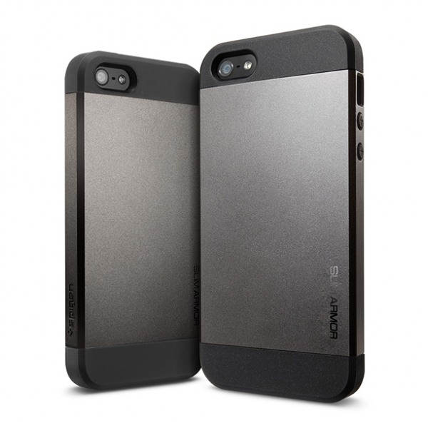 картинка Чехол SGP Case Slim Armor Metal Series Gunmetal for iPhone 5 (SGP10089) от магазина КомпьютерЦентр