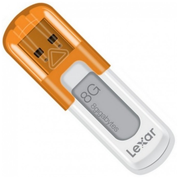 картинка Флешка USB Lexar 8Gb JumpDrive V10 Orang/ White (LJDV10-8GBABEU) от магазина КомпьютерЦентр