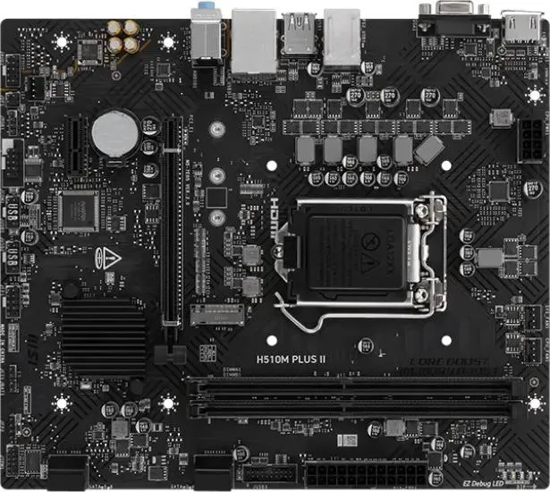 картинка Материнская плата MSI H510M PLUS II, S1200; Intel H510; 2xDDR4; 4xSATA, 8ch (7.1); GbLAN, mATX, HDMI, VGA от магазина КомпьютерЦентр