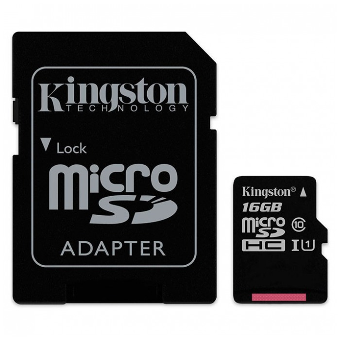 картинка Карта памяти Kingston 16Gb microSDHC Canvas Select UHS-1 Class 10 + SD Adapter (SDCS/16GB) от магазина КомпьютерЦентр