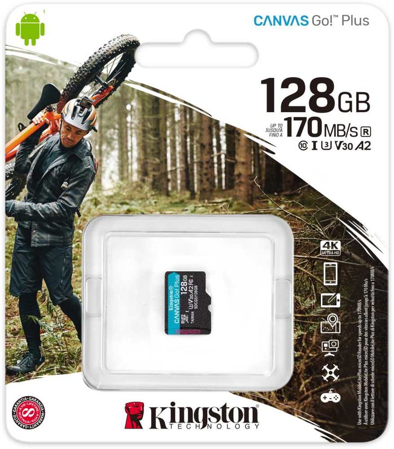 картинка Карта памяти 128Gb microSDXC Kingston, Canvas Go! Plus w/ o adapter (SDCG3/ 128GBSP) от магазина КомпьютерЦентр