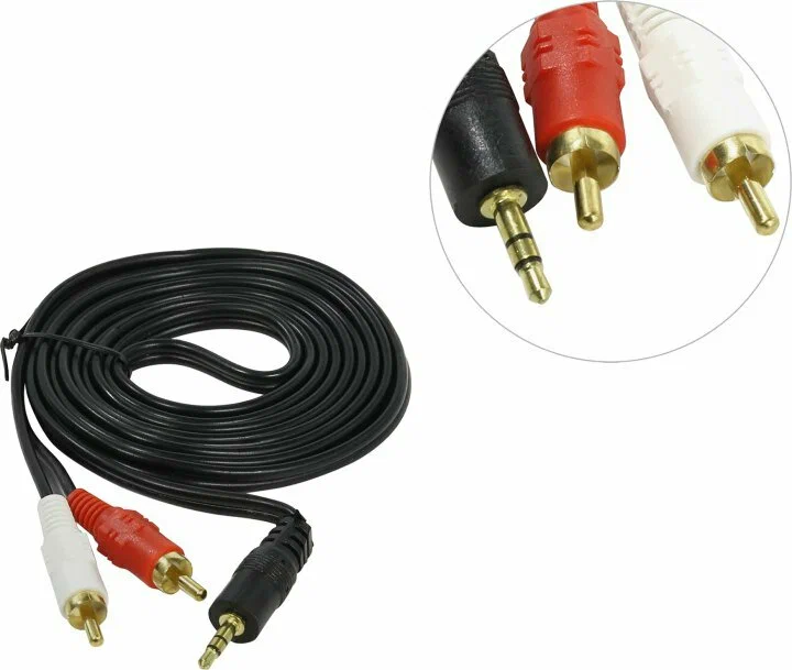 картинка Кабель аудио Exegate (3.5mm Jack M - 2xRCA M) 3м позолоченные разъемы (EX225929RUS) от магазина КомпьютерЦентр