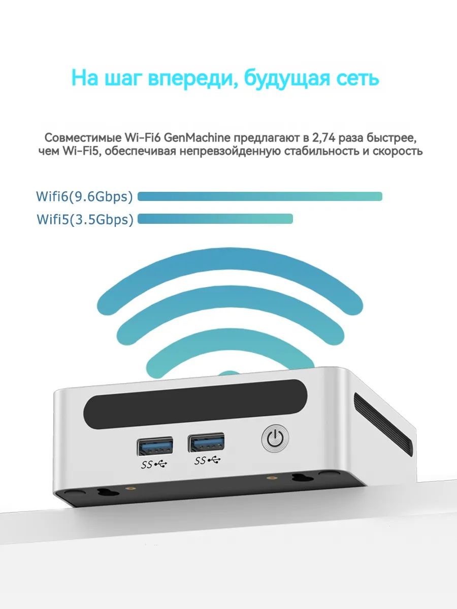 картинка Мини-ПК GenMachine MINI PC, AMD Ryzen 5 5500U/  16ГБ DDR4/  256ГБ SSD/  AMD Radeon Vega 7/  WiFi 6/  BT 5.2/  Win11 Pro от магазина КомпьютерЦентр