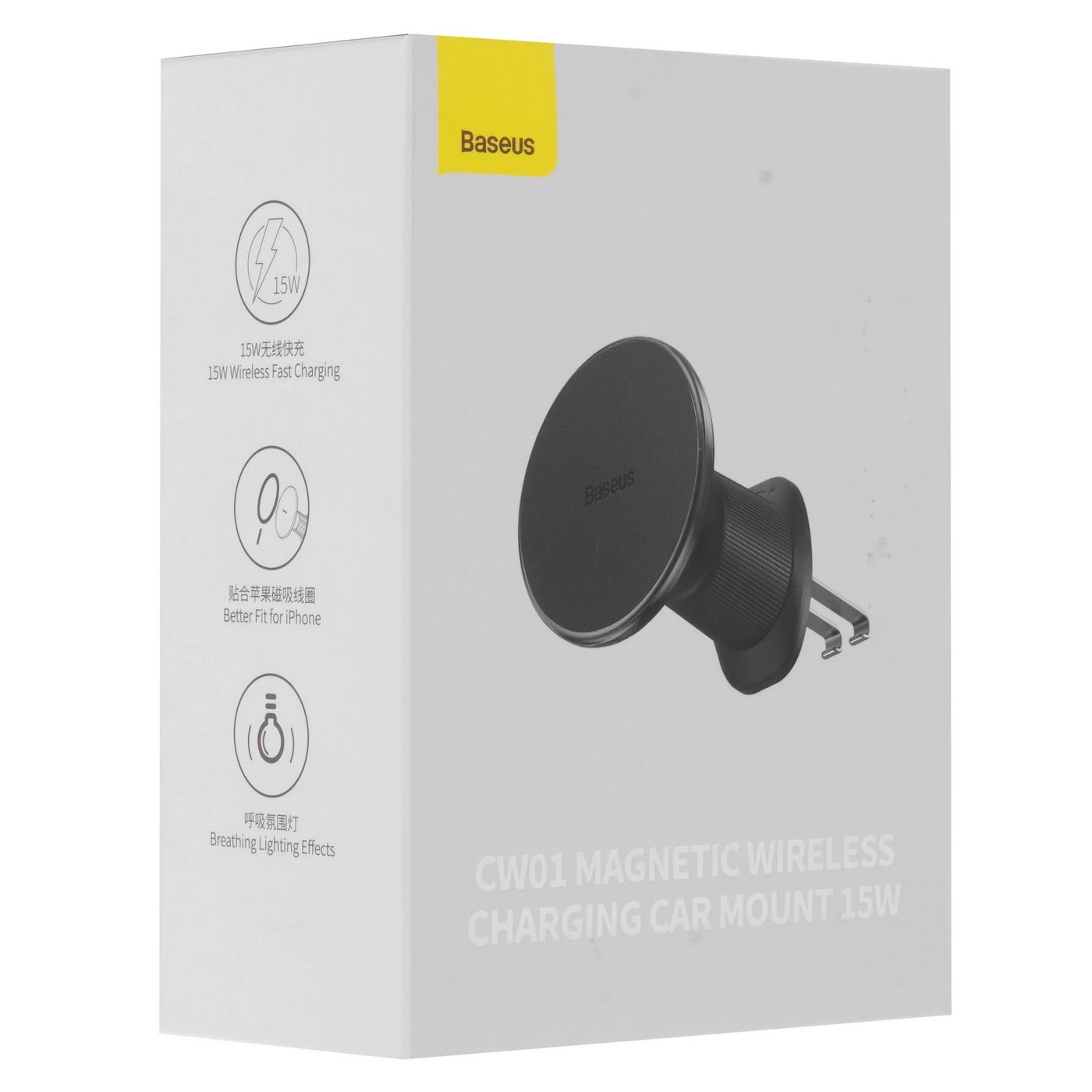 картинка Автодержатель Baseus CW01 Magnetic Wireless Charging Car Mount Air Vent Version 15W Cluster Black от магазина КомпьютерЦентр