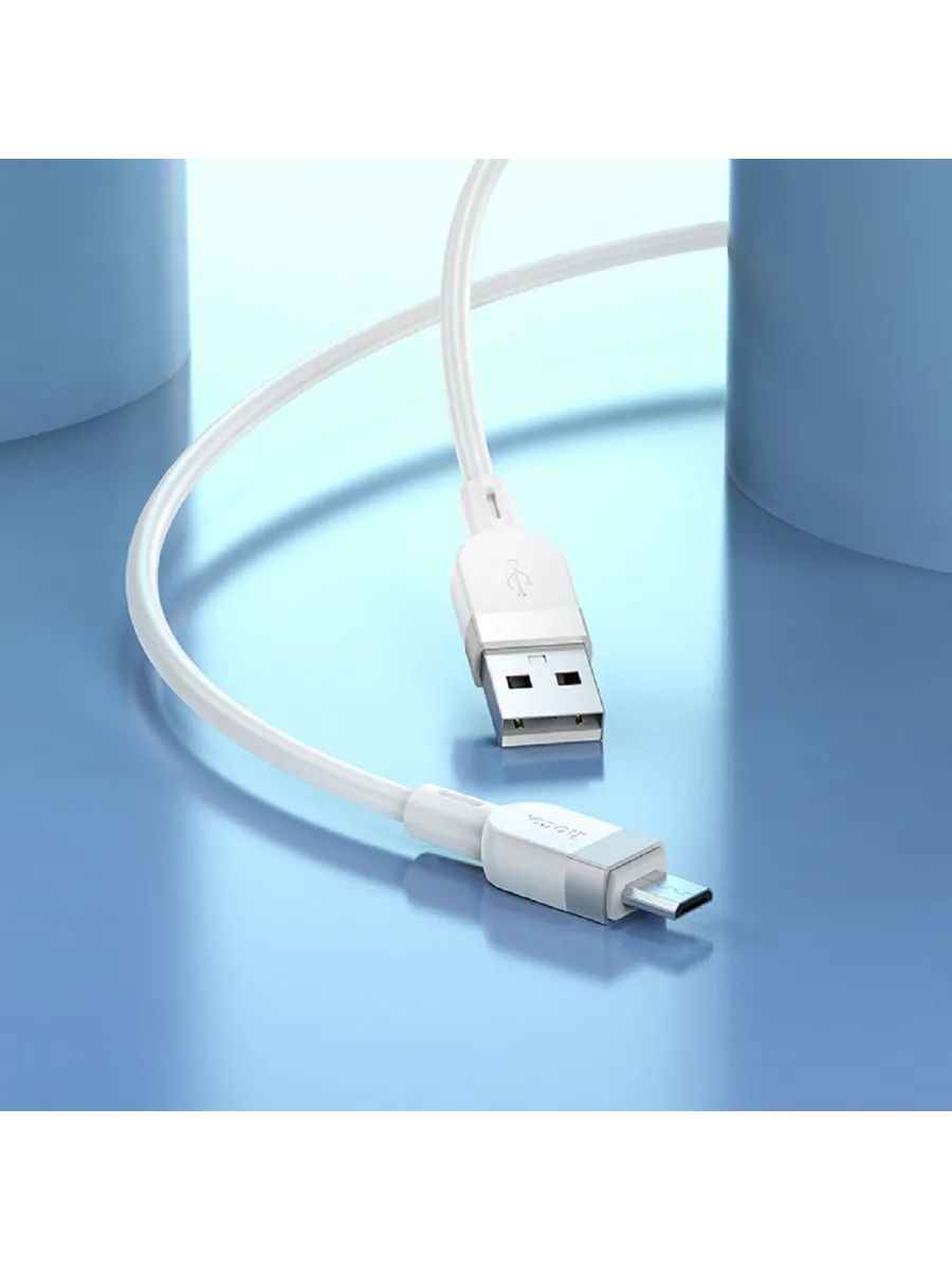 картинка Кабель HOCO X109 Energy silicone charging data cable Micro(L=1M) white от магазина КомпьютерЦентр