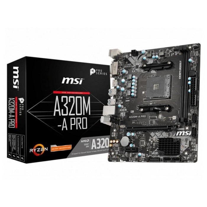 картинка Материнская плата MSI A320M-A PRO Soc-AM4 (A320M-A PRO) от магазина КомпьютерЦентр