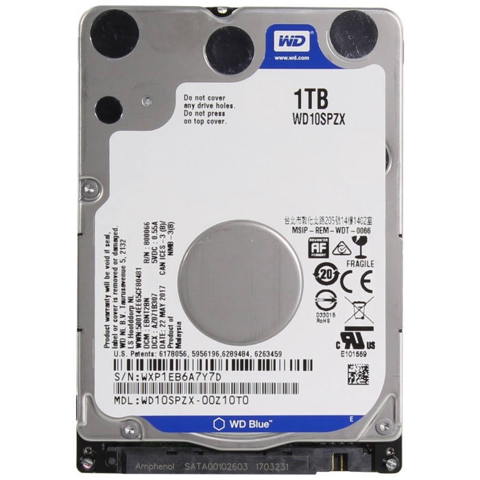 картинка Жесткий диск Western Digital 1Tb 2,5'' SATA3 5400 rpm 128Mb cache Blue (WD10SPZX) от магазина КомпьютерЦентр