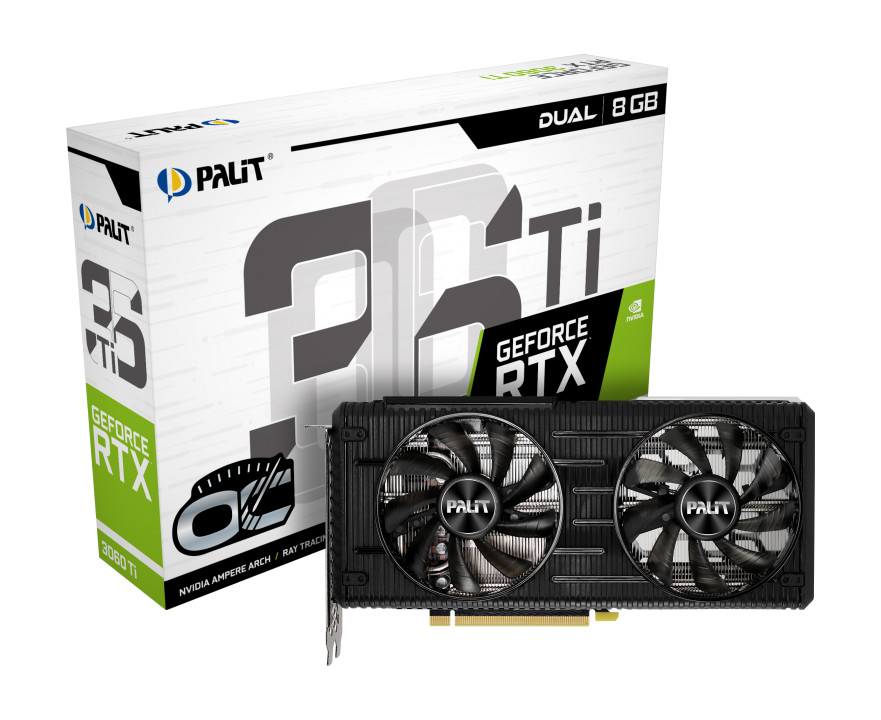 картинка Видеокарта 8Gb GDDR6 GeForce RTX 3060Ti Dual OC V1 LHR Palit (NE6306TS19P2-190AD_V1) от магазина КомпьютерЦентр
