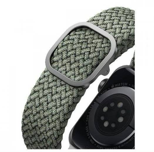 картинка Плетеный ремень Uniq ASPEN для Apple Watch 49/ 45/ 44/ 42, цвет зеленый (44MM-ASPGRN) от магазина КомпьютерЦентр