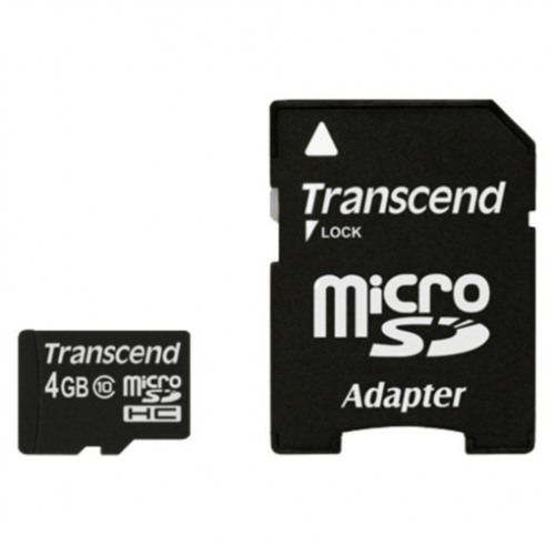 картинка Карта памяти Transcend 4Gb microSDHC Class 10 + SD Adapter (TS4GUSDHC10) от магазина КомпьютерЦентр