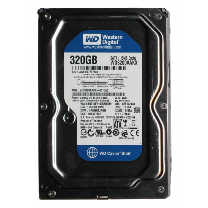 картинка Жесткий диск Western Digital 320Gb Caviar Blue 3.5″ 16Mb 7200rpm SATA3 (WD3200AAKX) от магазина КомпьютерЦентр