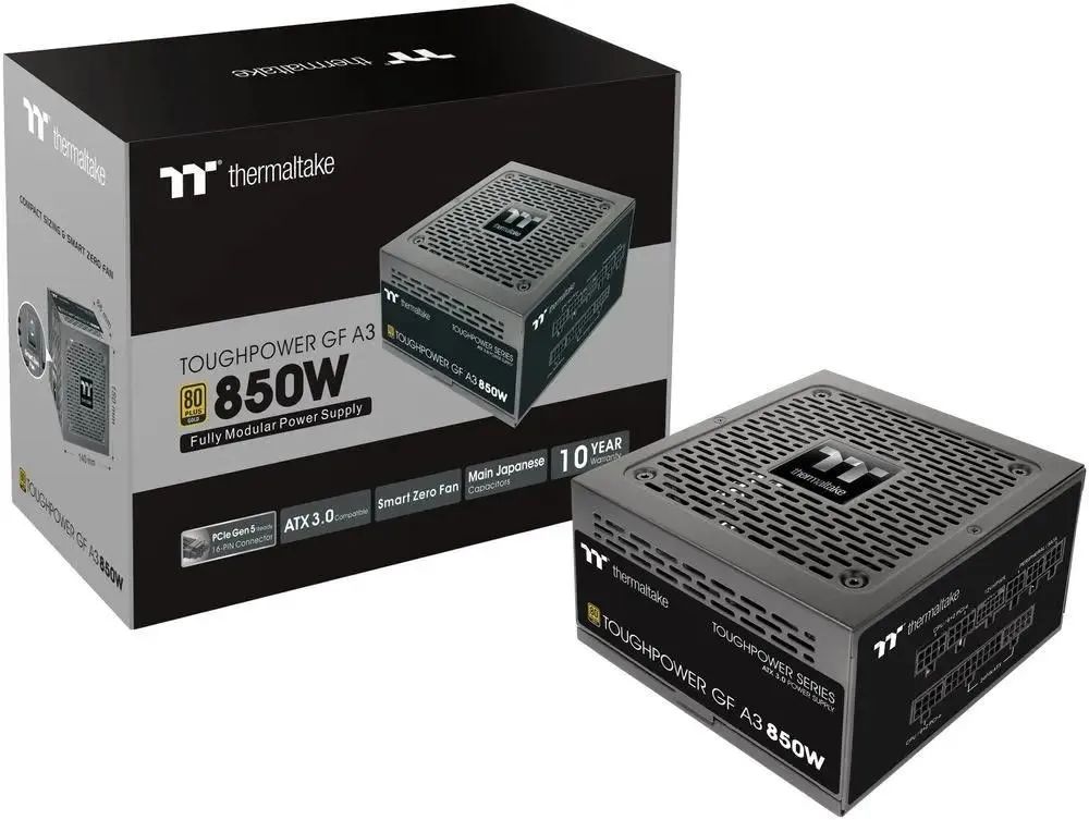 картинка Блок питания Thermaltake ATX 850W Toughpower GF A3 Gen.5 80+ gold 24pin APFC 120mm fan 8xSATA Cab Ma PS-TPD-0850FNFAGE-H от магазина КомпьютерЦентр