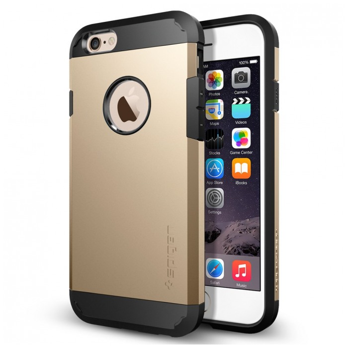 картинка Чехол SGP Spigen Case Tough Armor Series Chanpagne Gold for iPhone 6 (SGP10970) от магазина КомпьютерЦентр