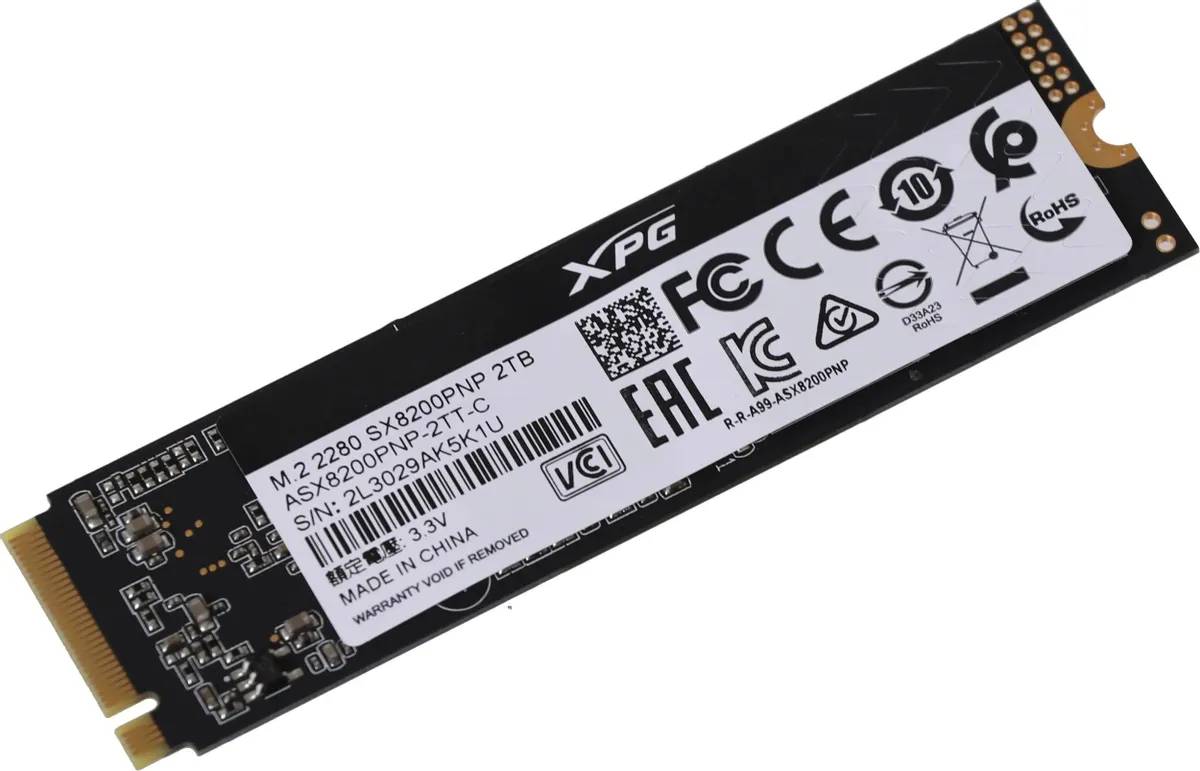 картинка SSD накопитель 2Tb A-Data XPG SX8200 Pro M.2 2280 PCI-E (ASX8200PNP-2TT-C) от магазина КомпьютерЦентр