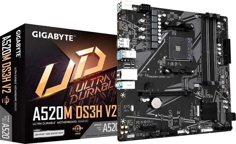картинка Материнская плата Gigabyte A520M DS3H V2 Soc-AM4 AMD A520 4xDDR4 mATX от магазина КомпьютерЦентр