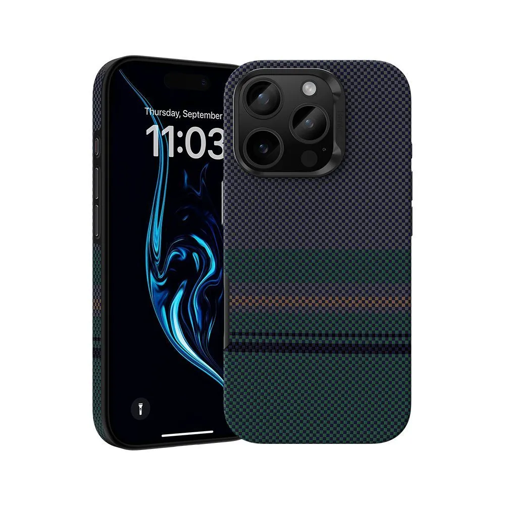 картинка Чехол Benks Aurora Armorpro Case built with Kevlar® для iPhone 16 Pro Max 6.9'', принт арктическое ночное небо от магазина КомпьютерЦентр