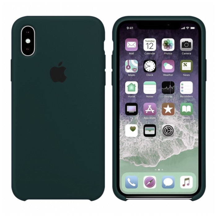 картинка Чехол Apple Silicone Case for iPhone Xs Forest Green от магазина КомпьютерЦентр