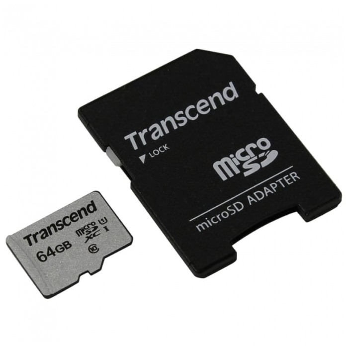 картинка Карта памяти Transcend 64Gb microSDHC class10 + SD adapter 300S (TS64GUSD300S-A) от магазина КомпьютерЦентр