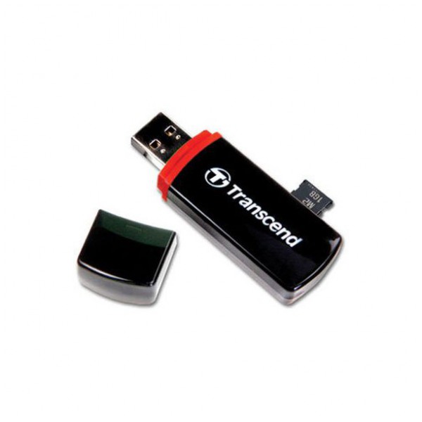 картинка Картридер внешний Transcend P6 7-in-1 Double Agent Black/Red (TSRDP6K) от магазина КомпьютерЦентр