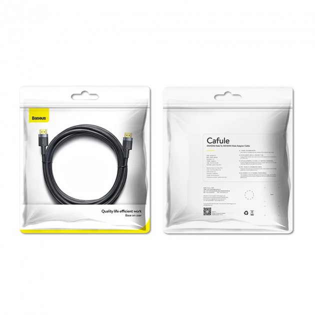 картинка Кабель HDMI to HDMI 2m Baseus Cafule Black (CADKLF-G01) от магазина КомпьютерЦентр
