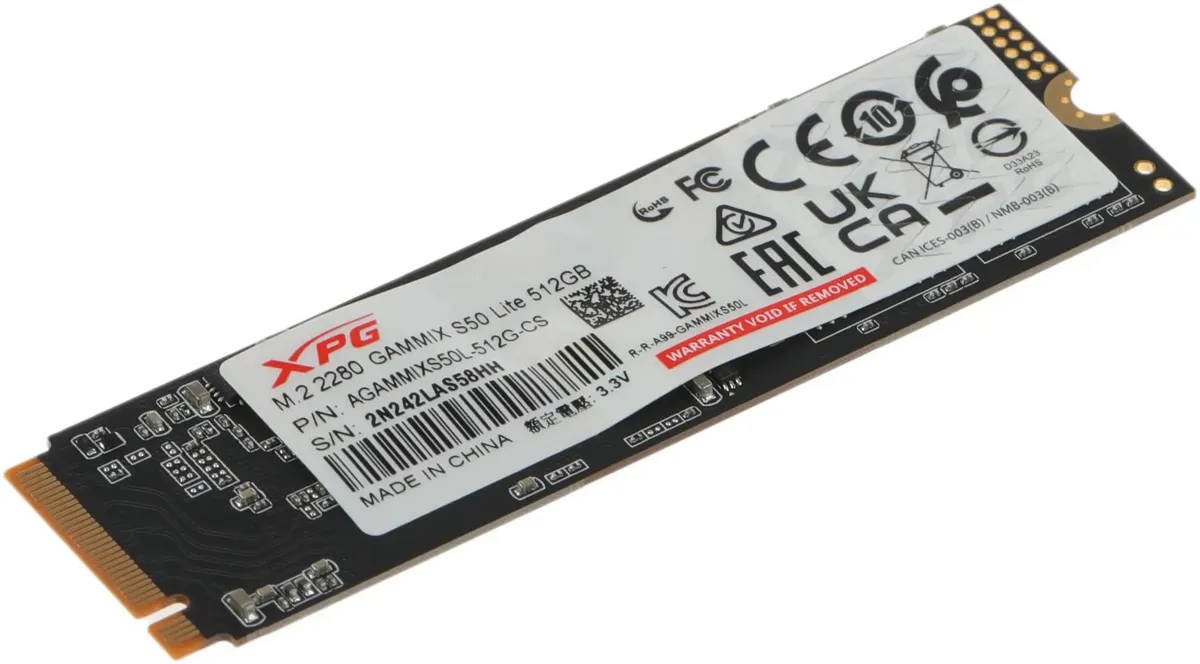 картинка SSD накопитель 512Gb A-Data Gammix S50 Lite M.2 2280 PCI-E x4 (AGAMMIXS50L-512G-CS) от магазина КомпьютерЦентр