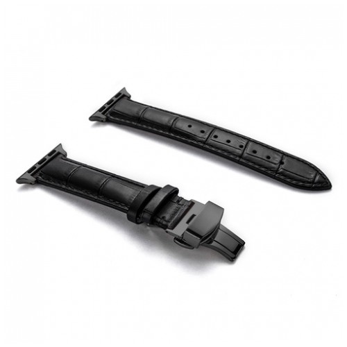 картинка Ремешок Crocodile Black/ Black for Apple Watch 44mm and 40mm от магазина КомпьютерЦентр
