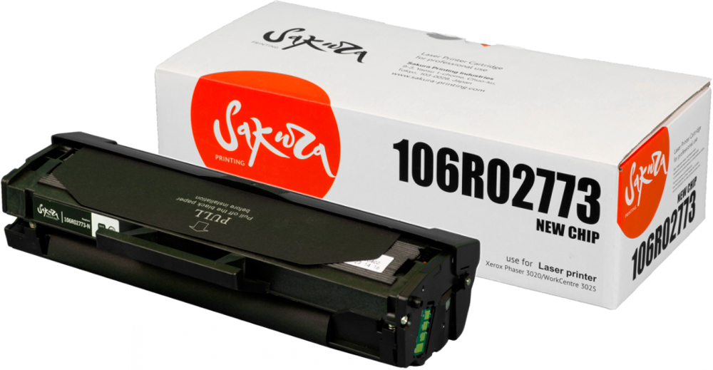 картинка Комплект картриджей лазерных Sakura 106R02773 (SA106R02773X2) для XEROX Phaser 3020/  WorkCentre 3025 (обновленный), черный, 1500 стр. от магазина КомпьютерЦентр