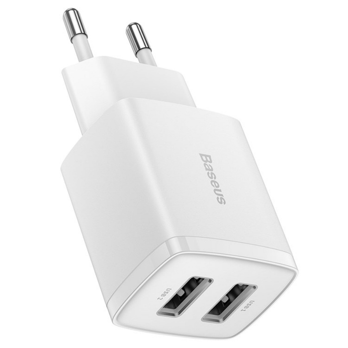 картинка СЗУ Baseus Compact Charger 2U 10.5W EU White от магазина КомпьютерЦентр