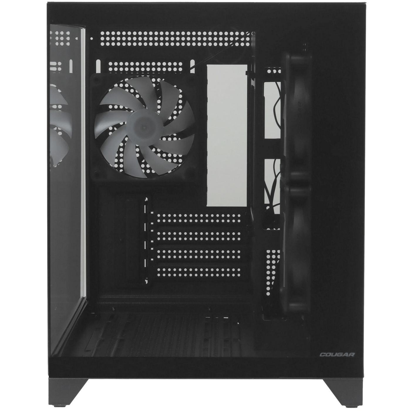 картинка Корпус Cougar FV150 Mini RGB Mini-tower, Black, 3x120mm RGB fan, 2xUSB 3.0, Type-C, no PSU от магазина КомпьютерЦентр