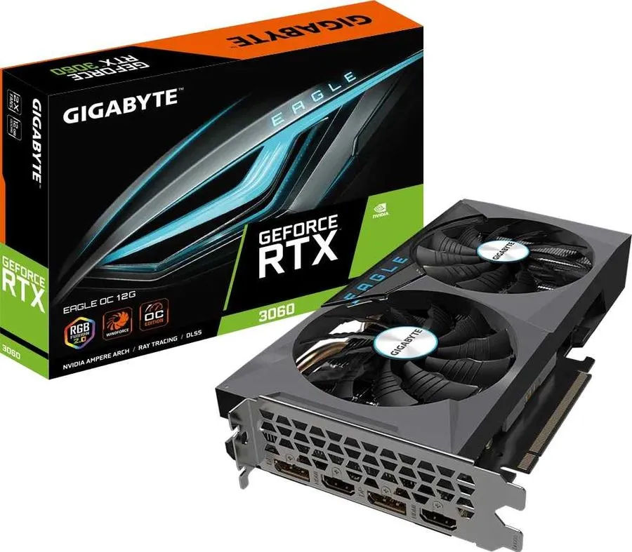 картинка Видеокарта 12Gb GDDR6 GeForce RTX 3060 Gigabyte EAGLE LHR (GV-N3060EAGLE-12GD 2.0) от магазина КомпьютерЦентр