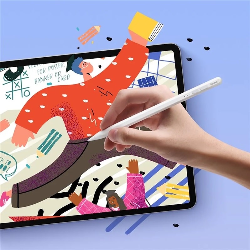 картинка Стилус Baseus Smooth Writing 2 Series Stylus with LED Indicators (Active version) - White от магазина КомпьютерЦентр