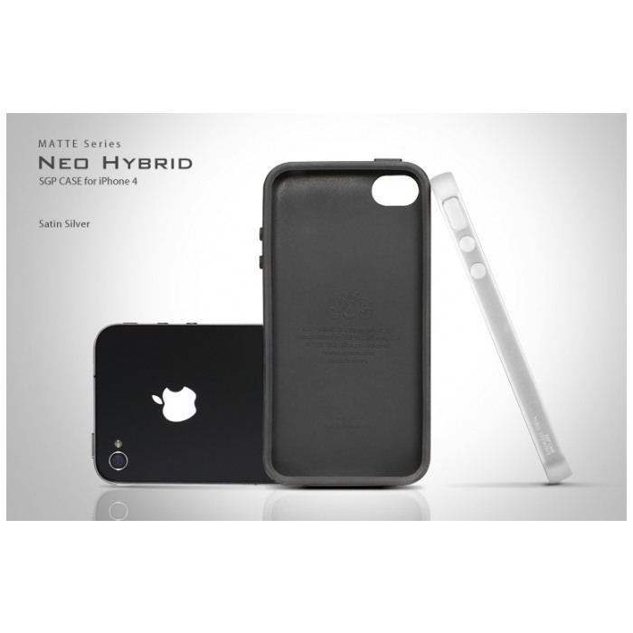картинка Чехол SGP Neo Hybrid Case Matte Series Satin Silver for iPhone 4 (SGP07017) от магазина КомпьютерЦентр