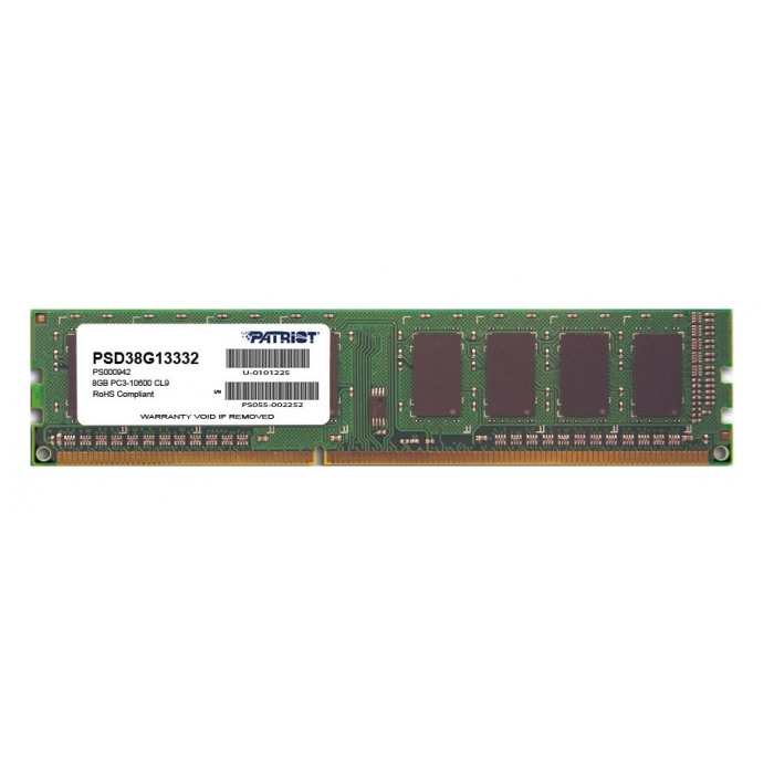 картинка Оперативная память Patriot DIMM DDR3 8Gb 1333MHz PC3-10600 CL19 (PSD38G13332) от магазина КомпьютерЦентр