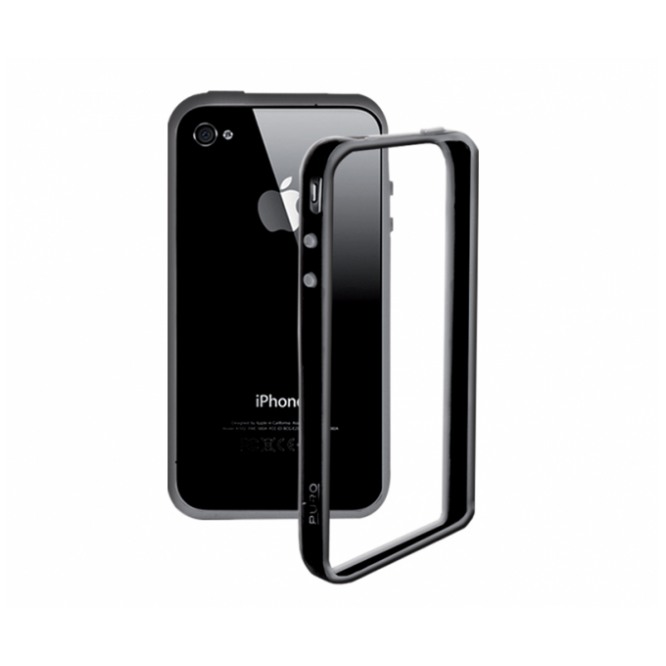 картинка Чехол Puro Bumper for iPhone Grey/ Black (IPC4BUMPER4) от магазина КомпьютерЦентр