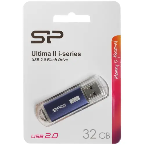 картинка USB накопитель 32Gb SiliconPower Ultima II Blue (SP032GBUF2M01V1B) от магазина КомпьютерЦентр