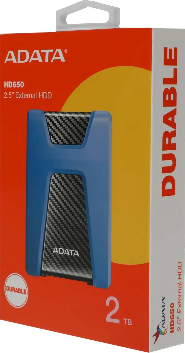 картинка HDD внешний 2Tb A-DATA 2.5'' HD650 DashDrive Durable Blue (AHD650-2TU31-CBL) от магазина КомпьютерЦентр