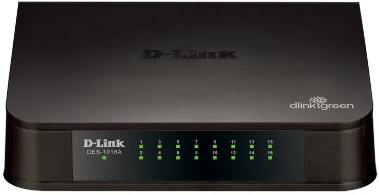 картинка Switch 16-port D-Link DES-1016A/ E2A 16x100Mb неуправляемый от магазина КомпьютерЦентр