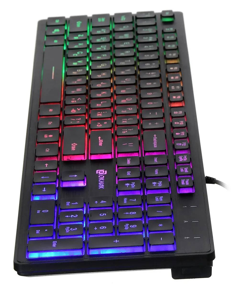 картинка Клавиатура Oklick 550ML черный USB slim Multimedia LED 1061617 от магазина КомпьютерЦентр