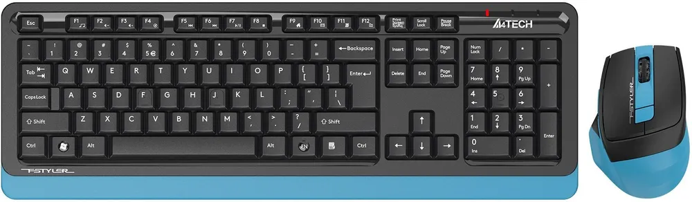 картинка Комплект A4Tech Fstyler FG1035 клав:черный/ синий мышь:черный/ синий USB беспроводная (FG1035 NAVY BLUE) от магазина КомпьютерЦентр