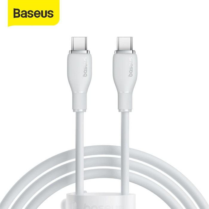 картинка Кабель Baseus Pudding Series Fast Charging Cable Type-C to Type-C 100W 1.2m Stellar White от магазина КомпьютерЦентр