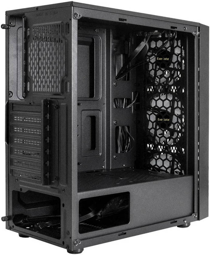 картинка Корпус Miditower ExeGate EX292859RUS EVO-8243 ATX, без БП, черный, с RGB подсветкой от магазина КомпьютерЦентр