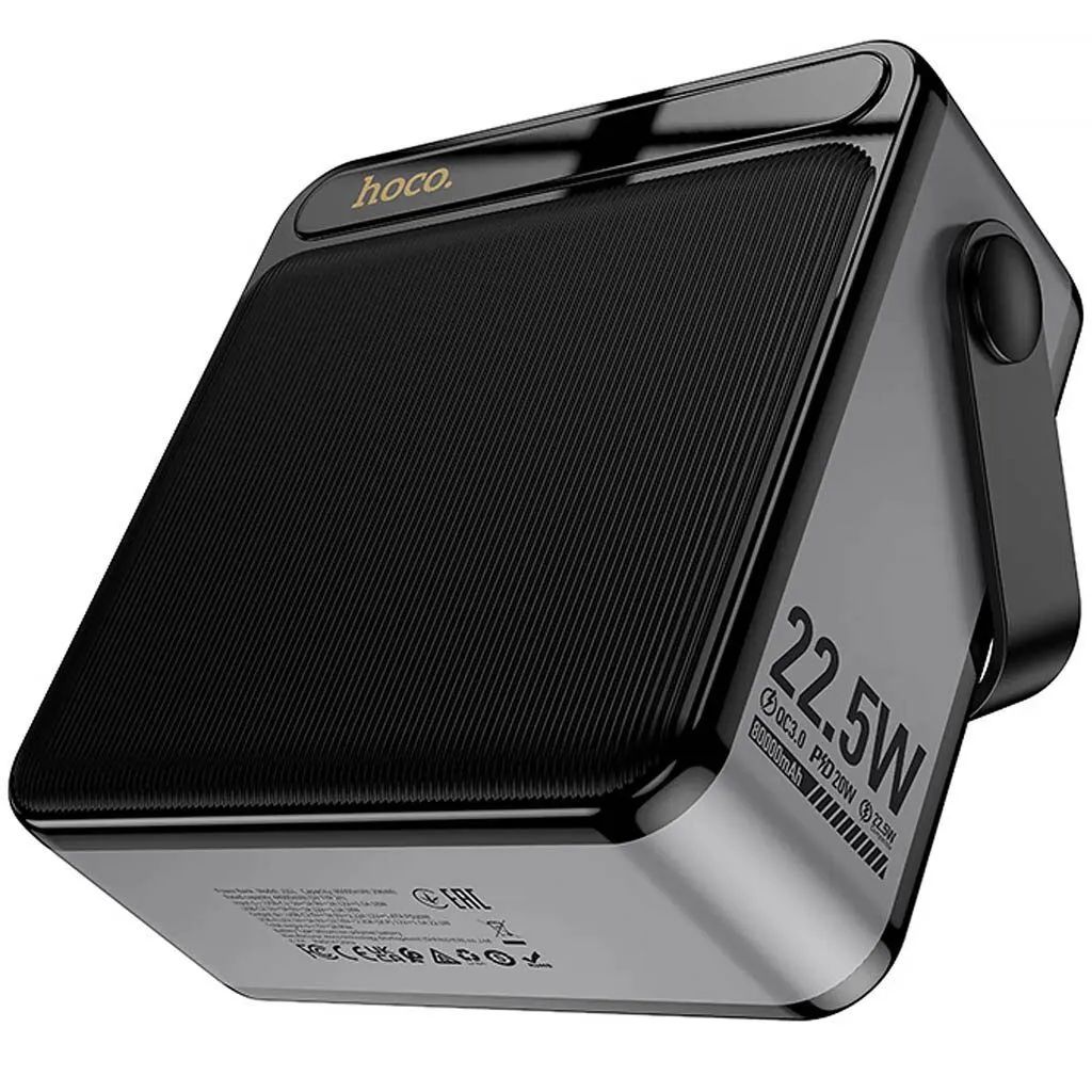 картинка Внешний аккумулятор Hoco J161 Power 22.5W+PD20W fully compatible power bank with lighting (80000mAh) black от магазина КомпьютерЦентр