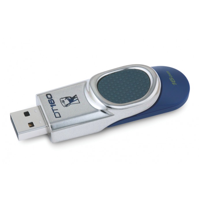 картинка Флешка USB Kingston DataTraveler160 16Gb Blue (DT160/16GB) от магазина КомпьютерЦентр