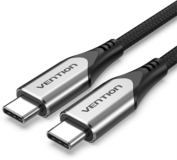 картинка Кабель Type-C 1.5m USB-C to USB-C 3.1, Vention (TAAHG) Cotton Braided Gay от магазина КомпьютерЦентр