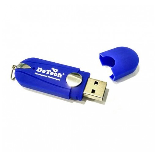 картинка Флешка USB DeTech 64Gb Rubber Dark Blue от магазина КомпьютерЦентр