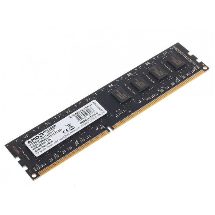 картинка Оперативная память AMD DIMM DDR3 8Gb 1600MHz PC3-12800 (R538G1601U2S-U0) от магазина КомпьютерЦентр