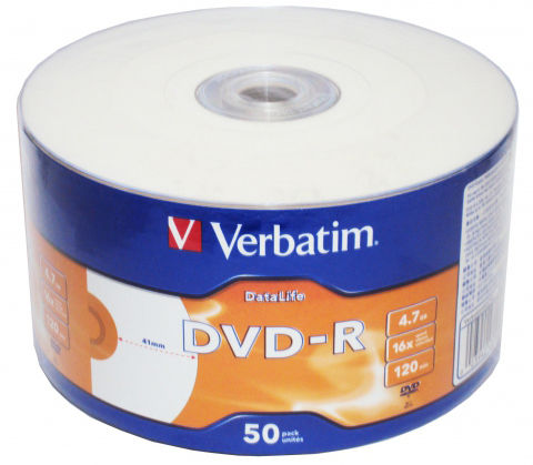 картинка Диски DVD-R Verbatim 4,7Gb 16x; Printable, Bulk 50 pcs от магазина КомпьютерЦентр