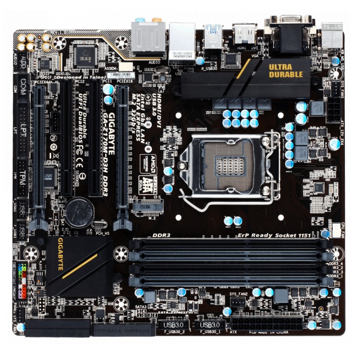 картинка Материнская плата Gigabyte GA-Z170M-D3H DDR3 (GA-Z170M-D3H DDR3) от магазина КомпьютерЦентр